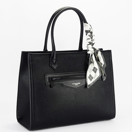 Geanta neagra David Jones Paris cu esarfa CM7642-1 11 [2]