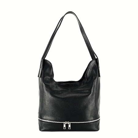 Genti piele - Geanta de talie mare din piele naturala 8964 124 Negru