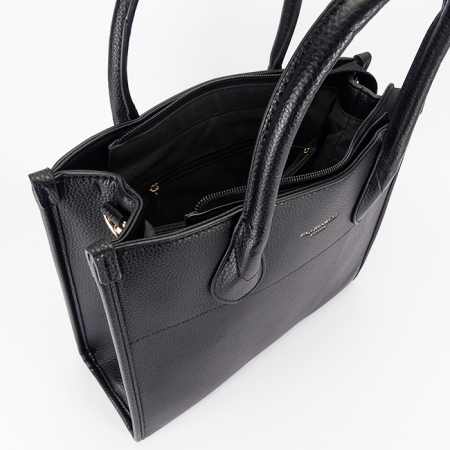 Geanta neagra Flora&CO Paris cu esarfa decorativa H6935 M7 [7]