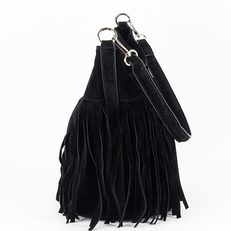 Geanta neagra Flora&CO Paris cu franjuri F7515 14 [4]