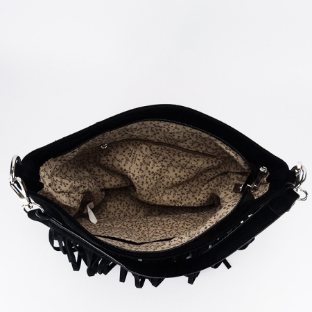 Geanta neagra Flora&CO Paris cu franjuri F7515 14 [8]