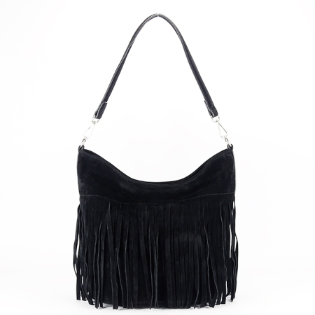 Femei - Geanta neagra Flora&CO Paris cu franjuri F7515 14