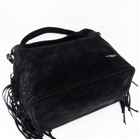 Geanta neagra Flora&CO Paris cu franjuri F7518 M4 [5]