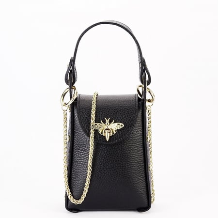 Clutch - Geanta neagra mica din piele naturala 1021 127