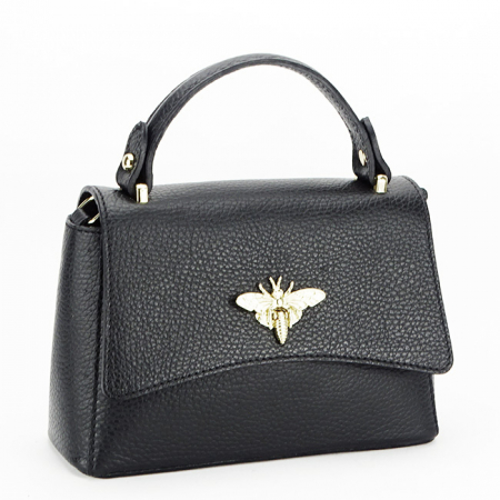 Clutch - Geanta neagra mica din piele naturala 1523 120