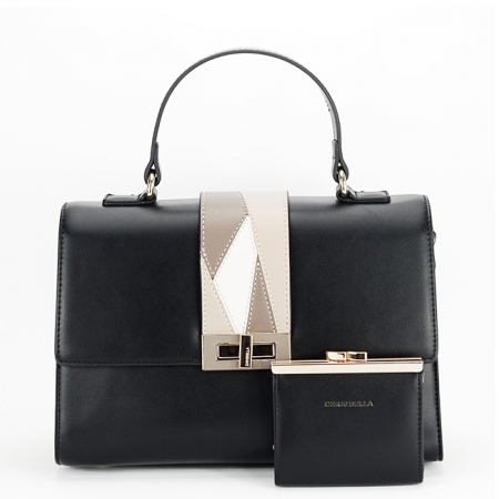 Posete - Geanta neagra Premium cu portofel CB2400-1 15
