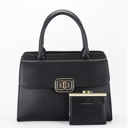 Noutati - Geanta neagra Premium cu portofel CB2425-2 13