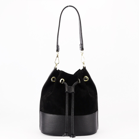 Geanta neagra tip sac din piele naturala 1313 M9 [2]