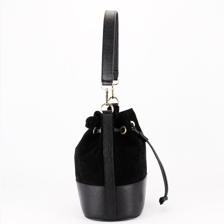 Geanta neagra tip sac din piele naturala 1313 M9 [4]