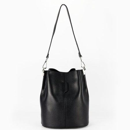 Geanta neagra tip sac din piele naturala 8951A 122 [4]