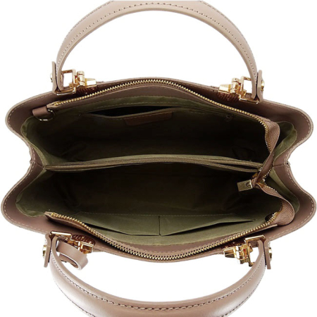 Geanta nude cu imprimeu floral din piele naturala 1330 M9 [7]