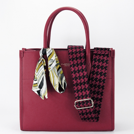 Noutati - Geanta rosie Flora&CO Paris cu esarfa decorativa H6935 M7