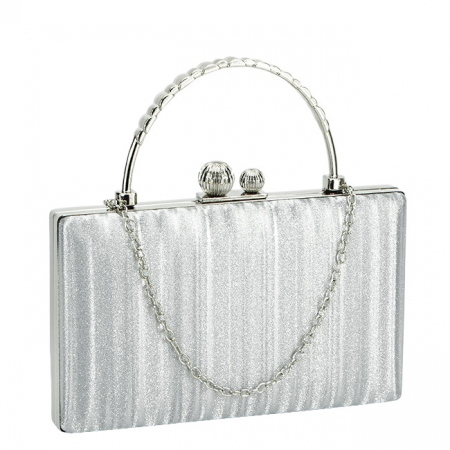 Geanta argintie, clutch cu maner BME-622 05 [2]