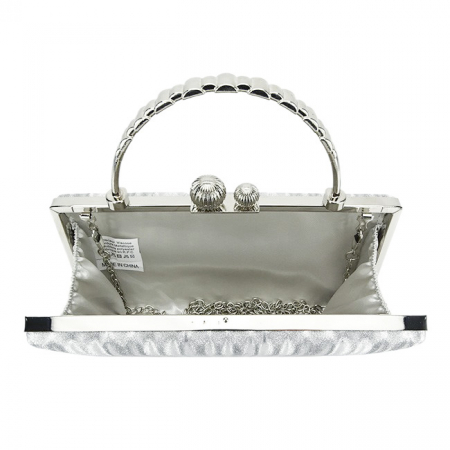 Geanta argintie, clutch cu maner BME-622 05 [7]