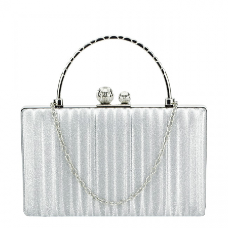 Geanta argintie, clutch cu maner BME-622 05 [1]