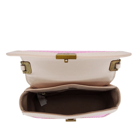 Geanta roz deschis crossbody cu model impletit CM7497 15 [6]