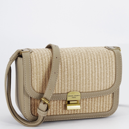 Geanta taupe crossbody cu model impletit CM7497 15 [2]