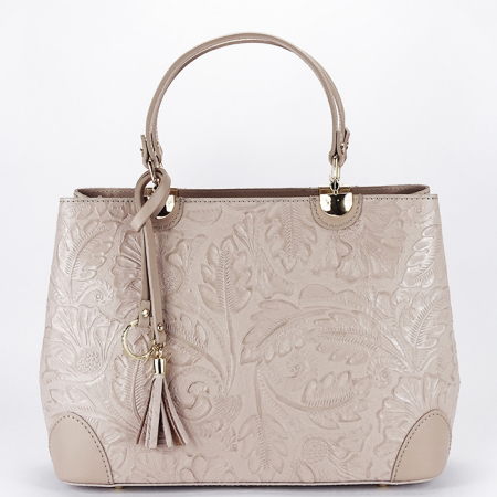 Accesorii - Geanta nude din piele naturala 8952 122