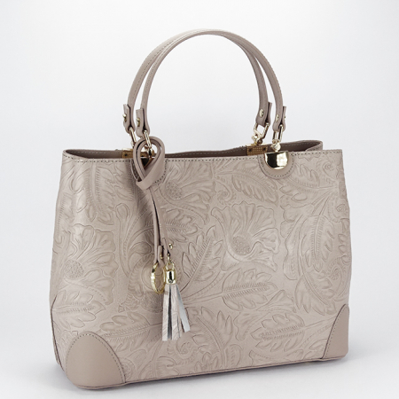 Geanta taupe din piele naturala 8952 122 [1]