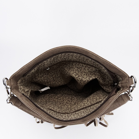 Geanta taupe Flora&CO Paris cu franjuri F7515 14 [7]