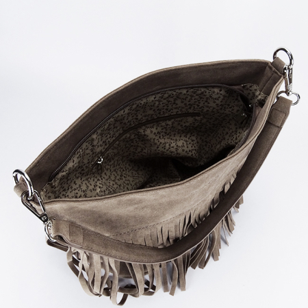 Geanta taupe Flora&CO Paris cu franjuri F7515 14 [8]