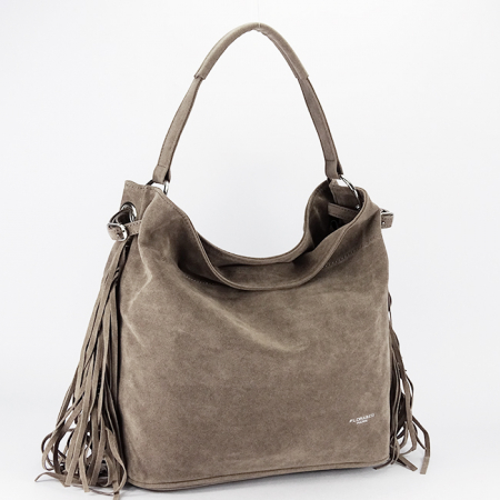 Geanta taupe Flora&CO Paris cu franjuri F7518 M4 [1]