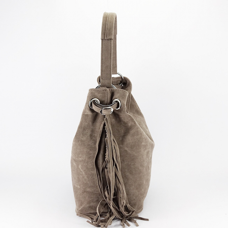 Geanta taupe Flora&CO Paris cu franjuri F7518 M4 [2]