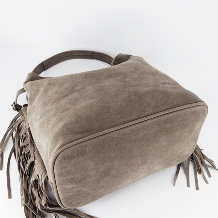 Geanta taupe Flora&CO Paris cu franjuri F7518 M4 [5]
