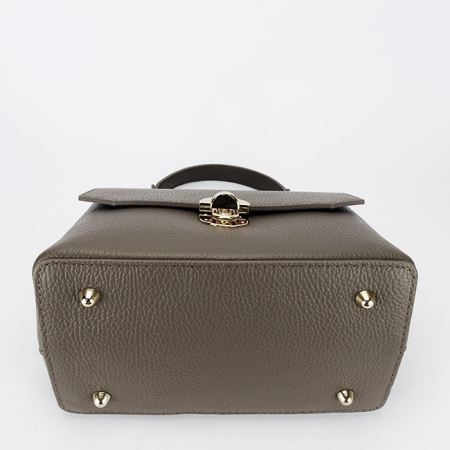 Geanta taupe inchis din piele naturala 1736 131 [6]