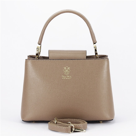 Geanta taupe inchis din piele naturala 8950 119 [5]