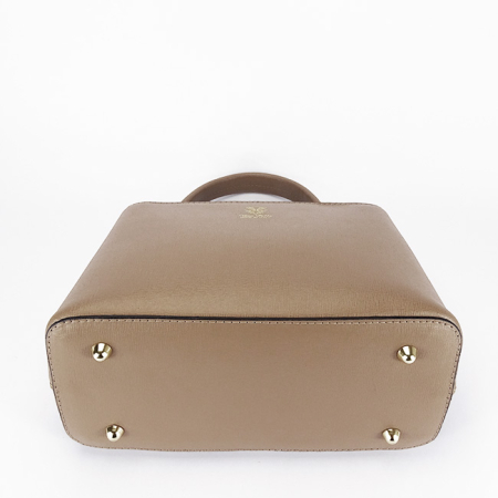 Geanta taupe inchis din piele naturala 8950 119 [6]