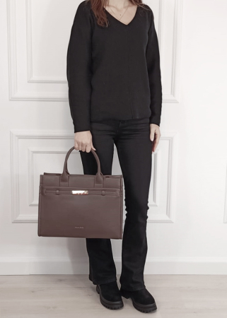 Geanta taupe inchis mare David Jones CM7736 17 [1]