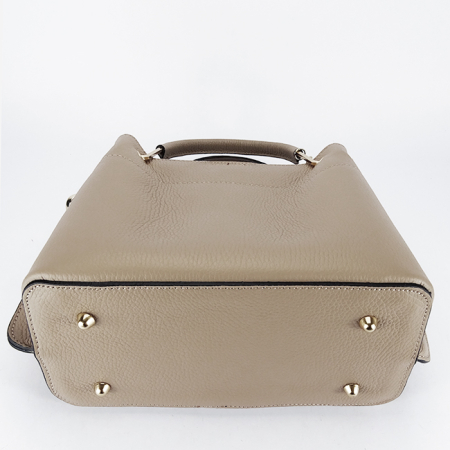 Geanta taupe deschis medie din piele naturala 8939 122 [6]