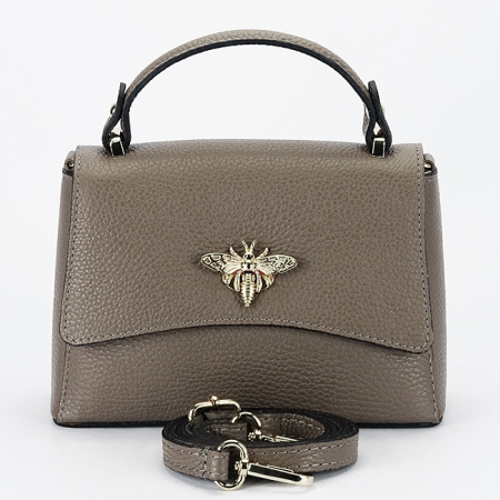 Geanta taupe mica din piele naturala 1523 120 [4]