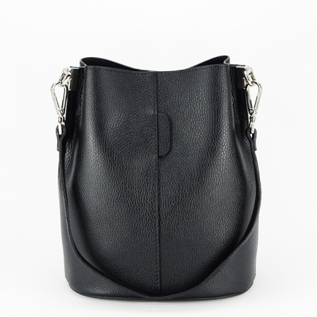 Geanta tip sac din piele naturala 8951 122 Negru [3]