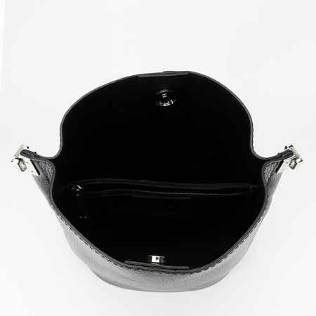 Geanta tip sac din piele naturala 8951 122 Negru [7]