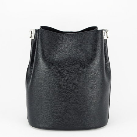 Geanta tip sac din piele naturala 8951 122 Negru [4]