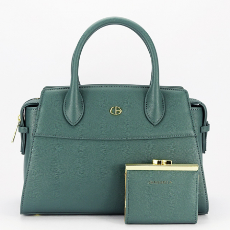 Posete - Geanta verde albastrui Premium cu portofel CB2427-1 M7