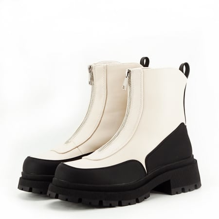 Oferte Speciale - Ghete bej din piele ecologica