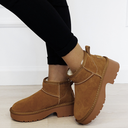 Ghete camel cu platforma din piele naturala JB1999 116 [1]