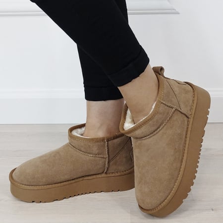 Noutati - Ghete camel din piele naturala NN604 116