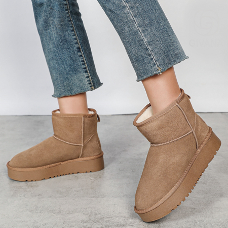 Cizme si botine - Ghete camel din piele naturala NN605 117