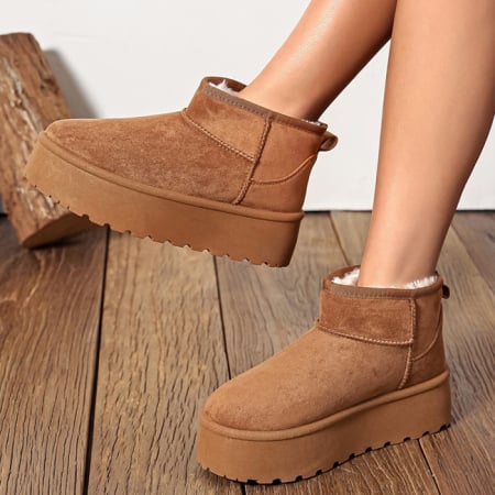 Cizme - Ghete camel imblanite cu talpa groasa LT33-43 112