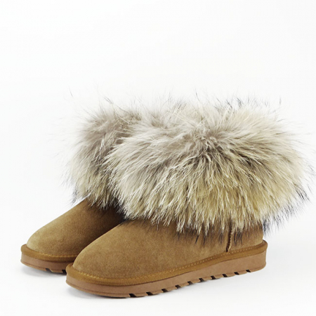 Ghete din piele naturala camel cu blanita Carina 19 [1]