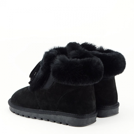 Ghete din piele naturala negre cu blanita 603 114 [2]