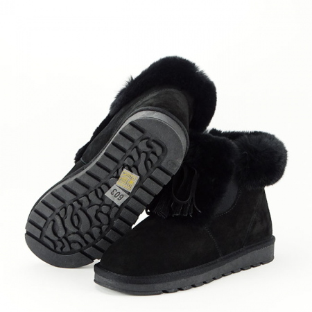 Ghete din piele naturala negre cu blanita 603 114 [6]