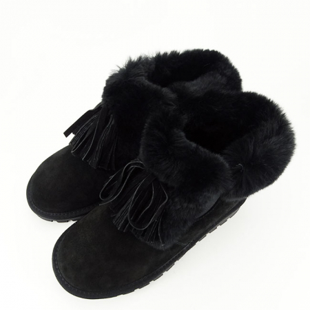 Ghete din piele naturala negre cu blanita 603 114 [7]