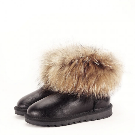 Cizme si botine - Ghete din piele naturala negre Gina 19