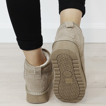 Ghete kaki deschis din piele naturala NN604 116 [3]
