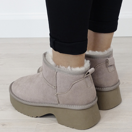 Ghete kaki deschis din piele naturala W5878 114 [2]